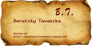 Beretzky Tavaszka névjegykártya